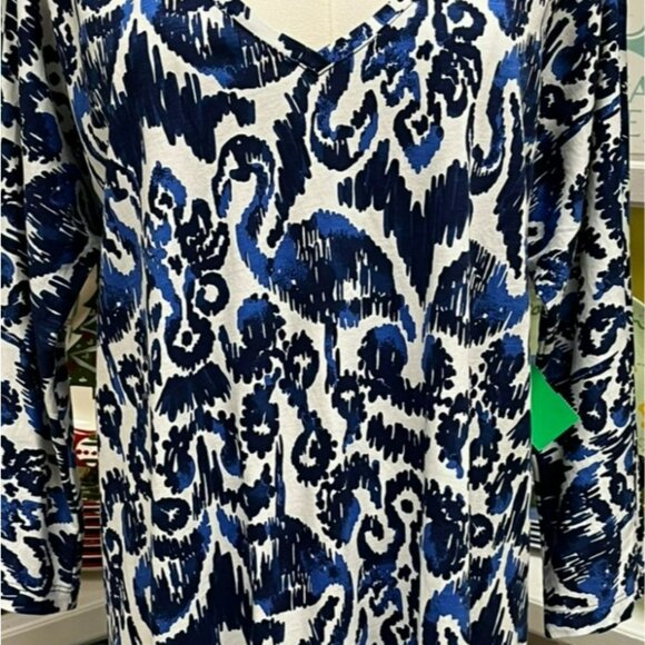 Lilly Pulitzer Cori Beach Bathers Mini Dress White and Blue Flamingo Size M - Picture 3 of 6